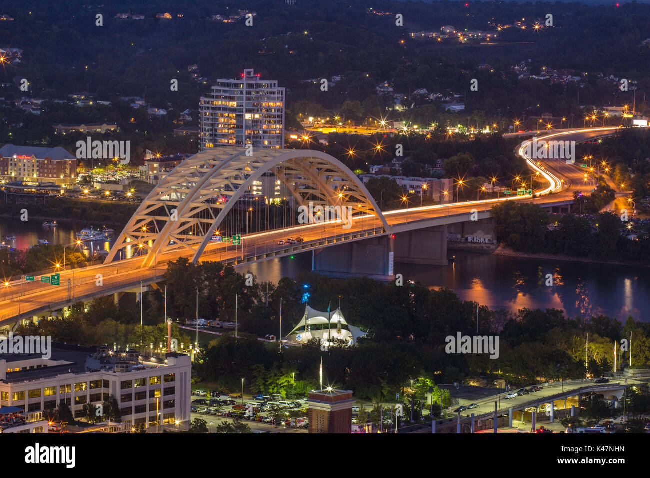 Daniel Carter Beard Bridge with Newport Kentucky in background and