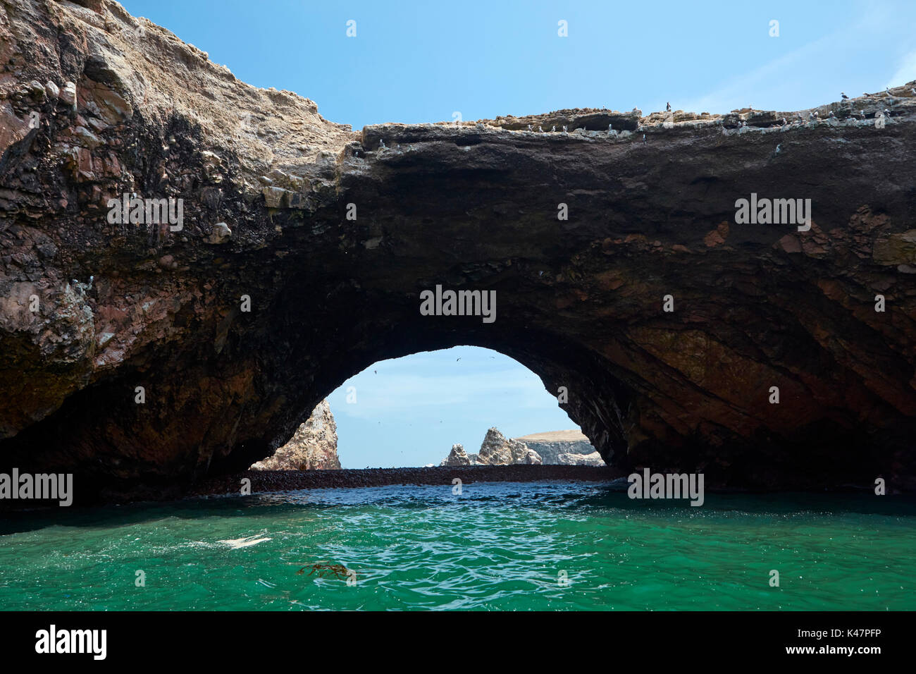 Sea cave, Ballestas Islands, Pisco Province, Ica Region, Peru, South America Stock Photo