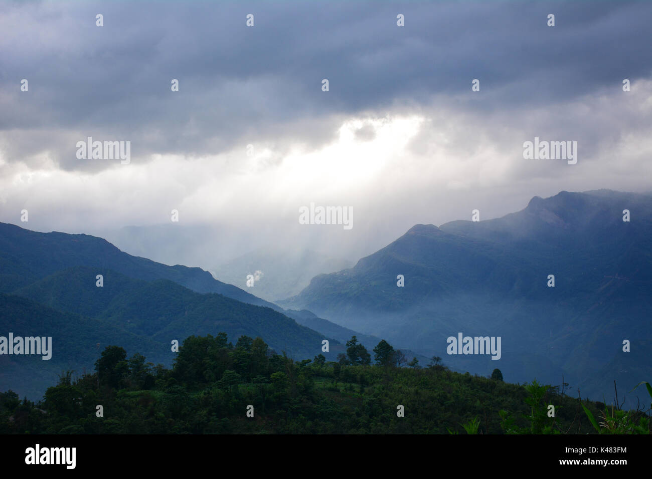Mountain scenery in Lao Cai, Vietnam. Lao Cai is a province of the ...