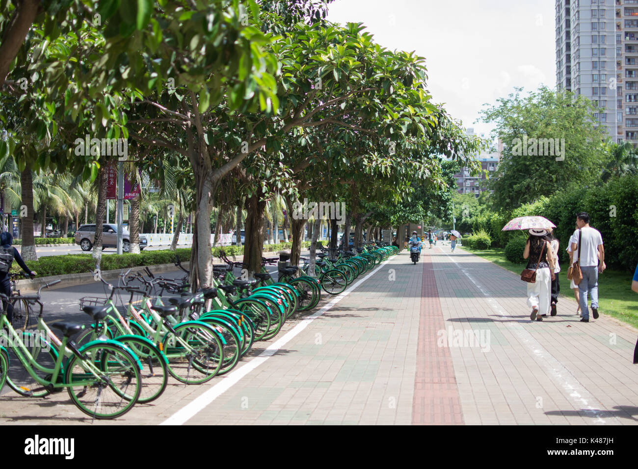 rental bikes in Haikou, china Stock Photo