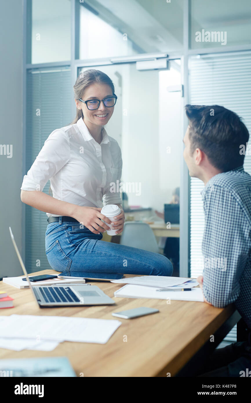 Talking at coffee break Stock Photo