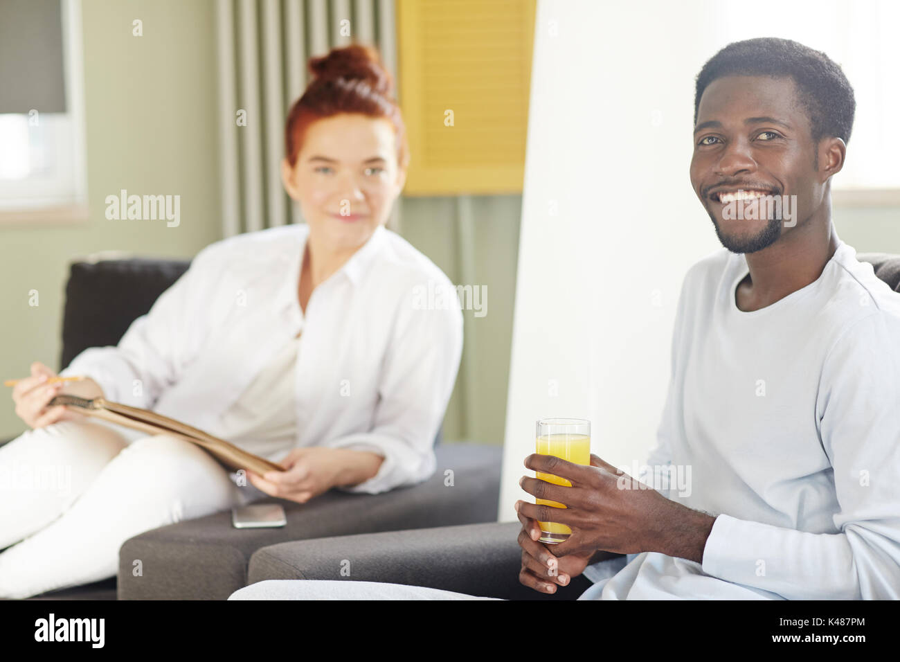 Spending Weekend at Home Stock Photo