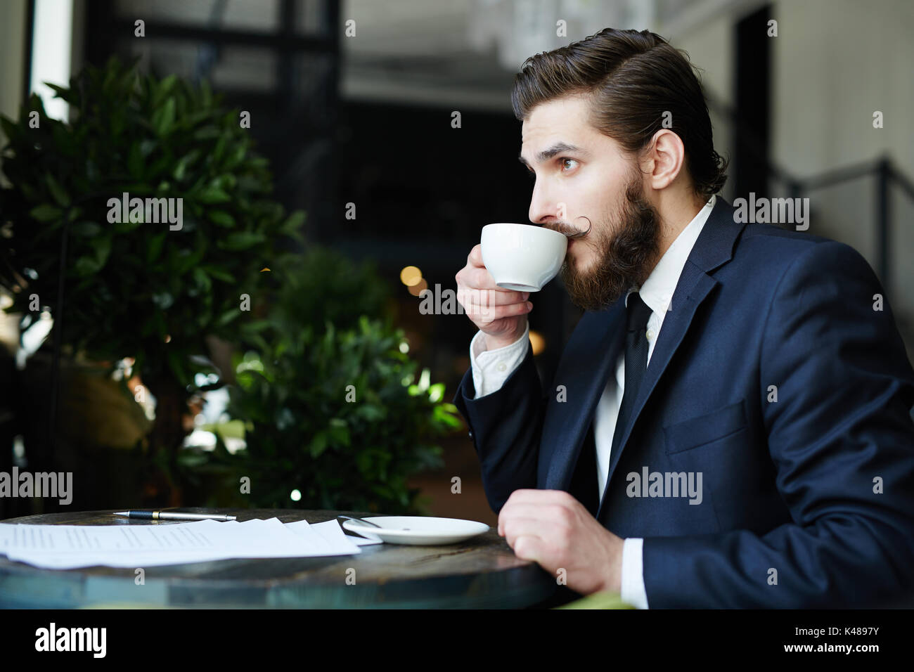 Break of businessman Stock Photo