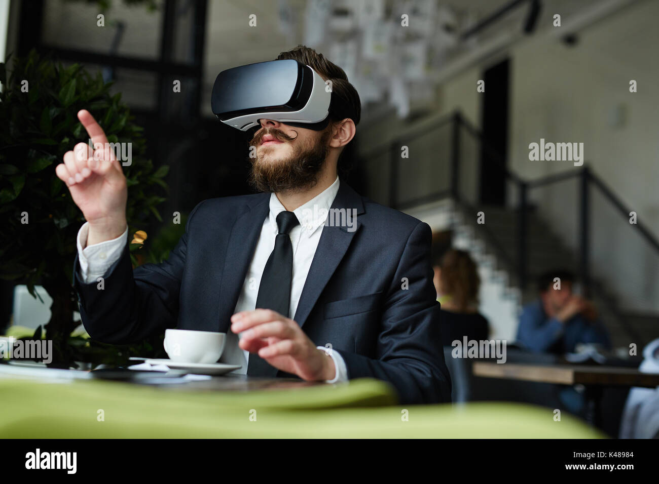 Penetrating into virtual reality Stock Photo