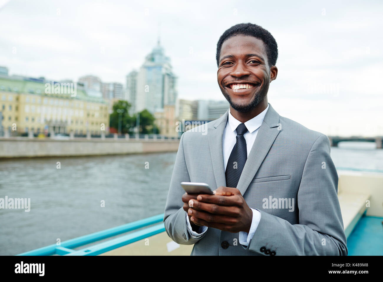 Texting on travel Stock Photo