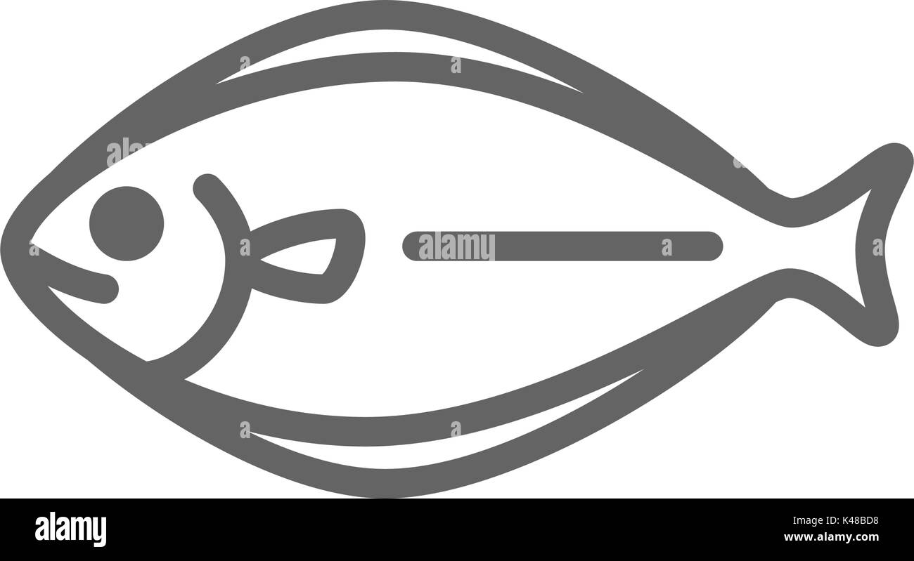 Simple fish line icon. Symbol and sign vector illustration design ...