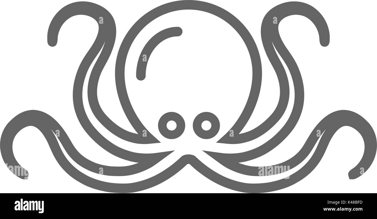 Simple octopus line icon. Symbol and sign vector illustration design ...