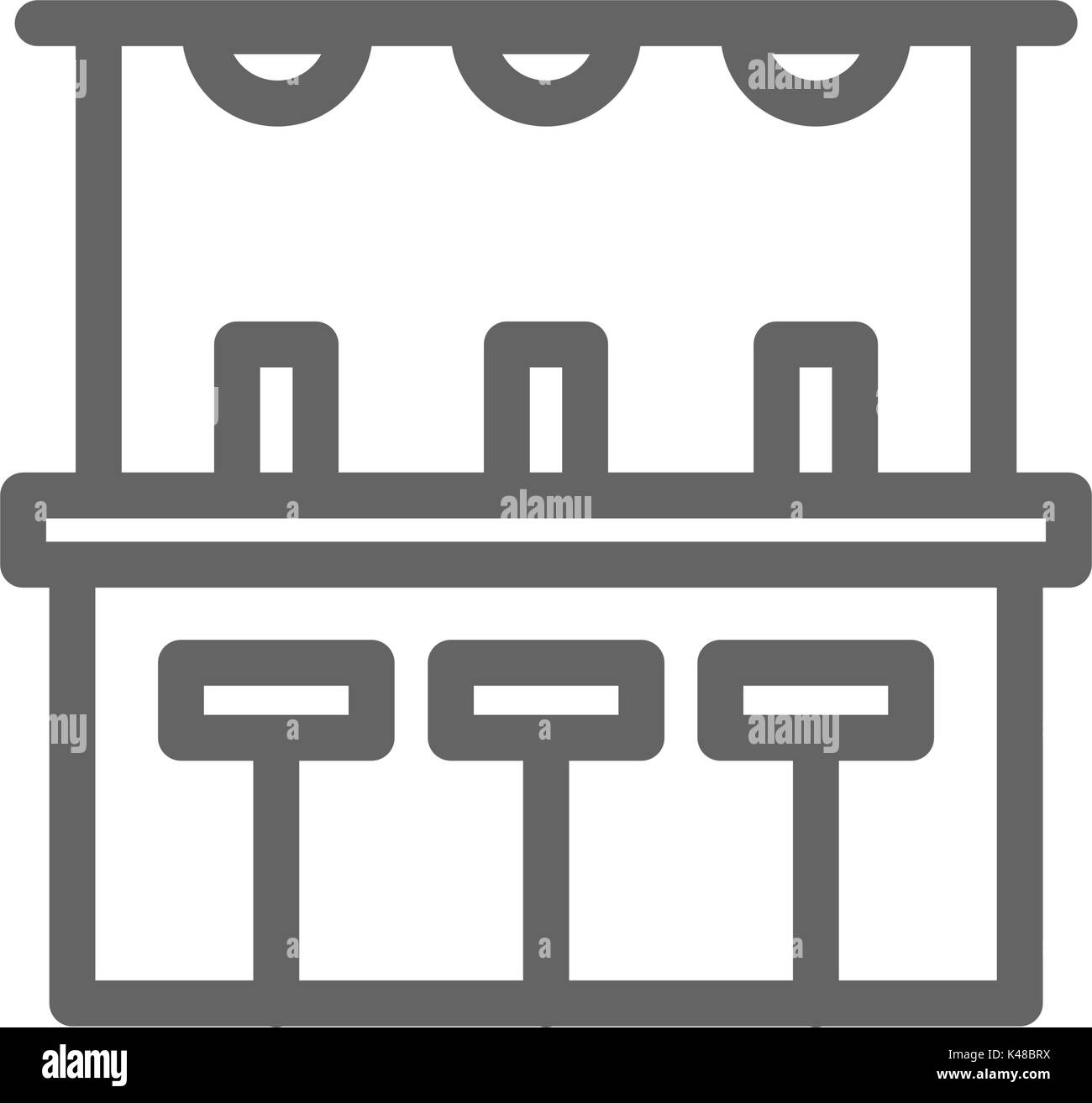 Simple bar counter line icon. Symbol and sign vector illustration