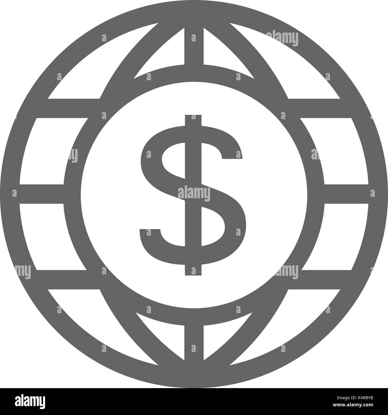 Vector of world and dollar icon combination. Symbol and sign vector ...