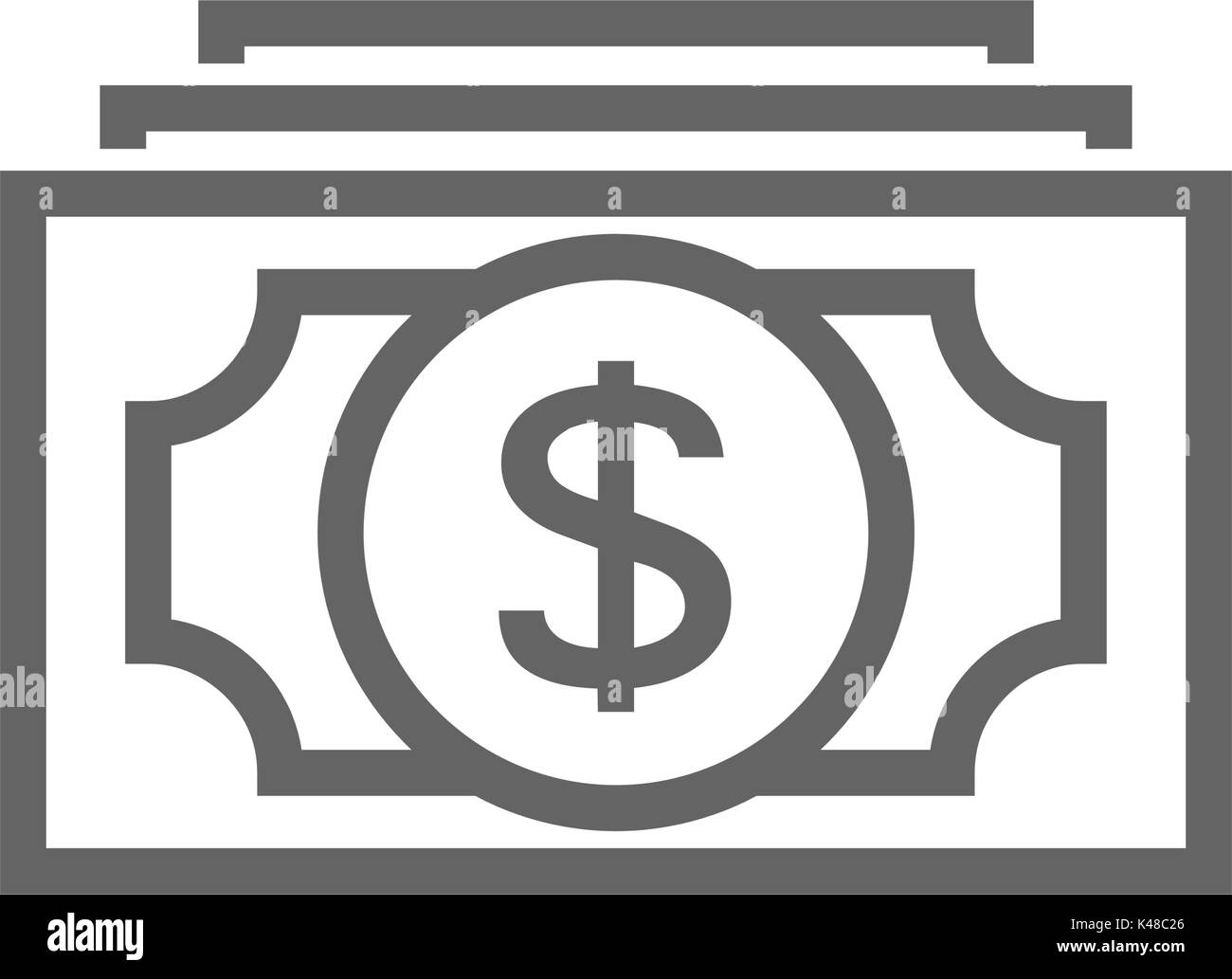 Simple money line icon. Symbol and sign vector illustration design ...