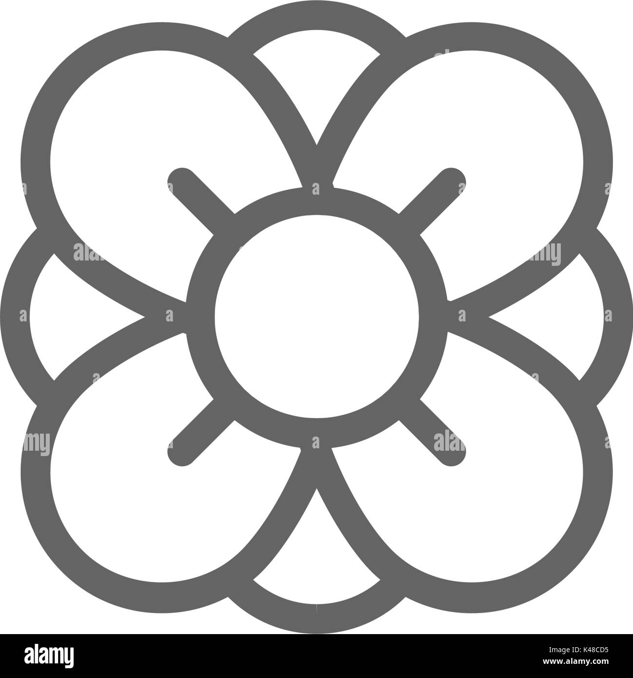 Simple flower line icon. Symbol and sign vector illustration design ...