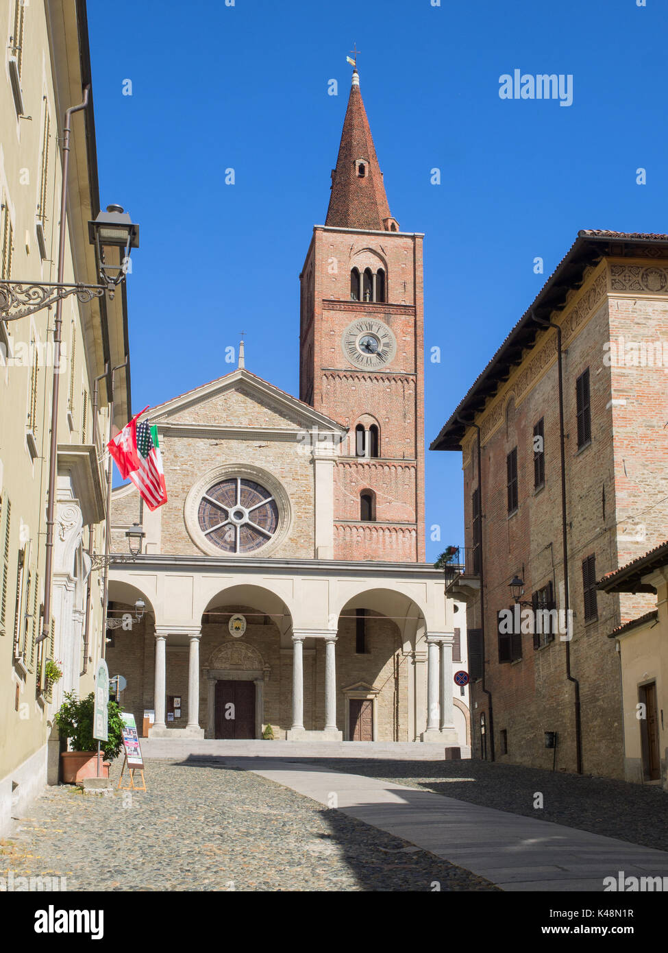 Acqui Terme Italy   September 1, 2017: Romanesque cathedral 'Santa Maria Assunta' Stock Photo