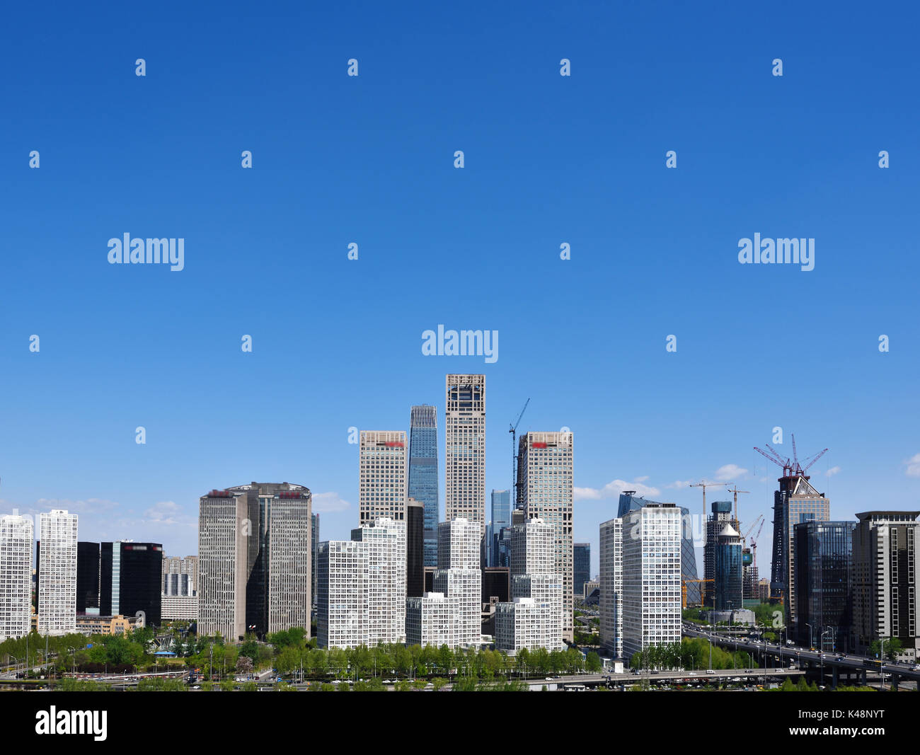 Beijing,China - Apr 17,2016:Beijing CBD building scenery at Jianwai SOHO,located in Chaoyang District,opposite the World Trade Center,the total constr Stock Photo