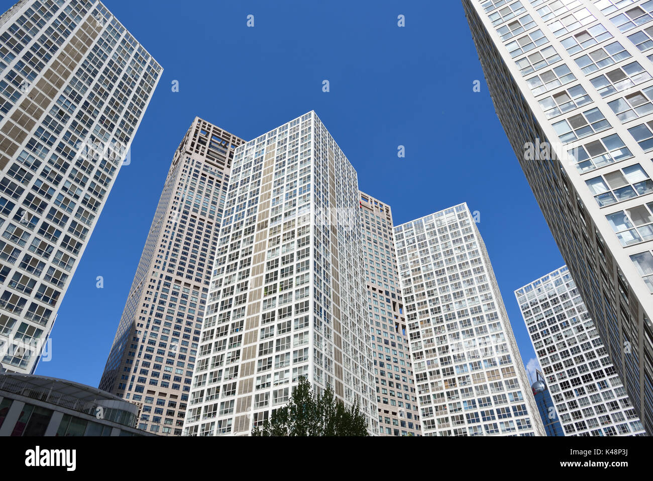Beijing,China - Apr 17,2016:Beijing CBD building scenery at Jianwai SOHO,located in Chaoyang District,opposite the World Trade Center,the total constr Stock Photo
