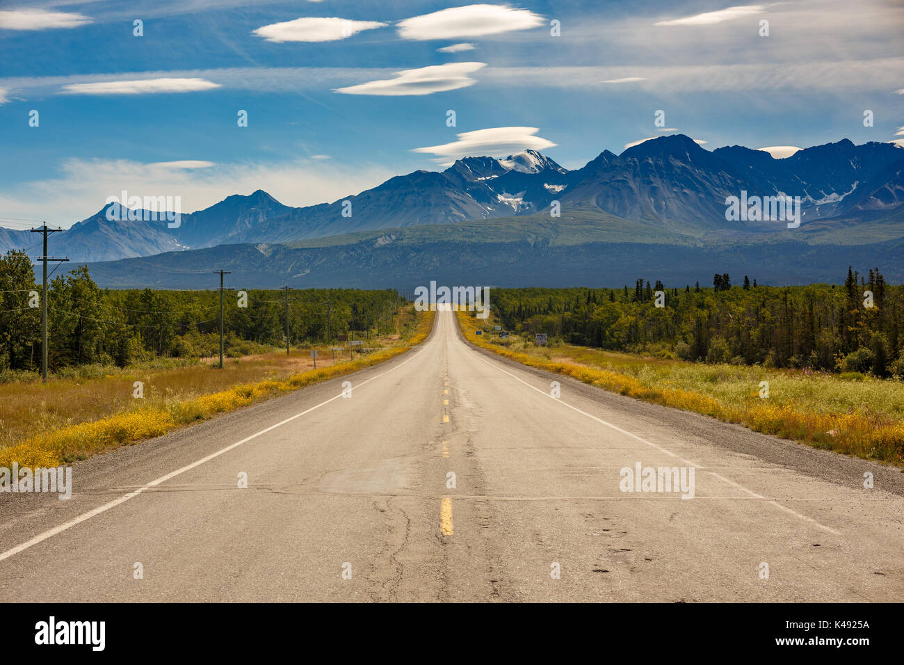 Alaska Highway, Alcan, Yukon Territory, Canada Stock Photo