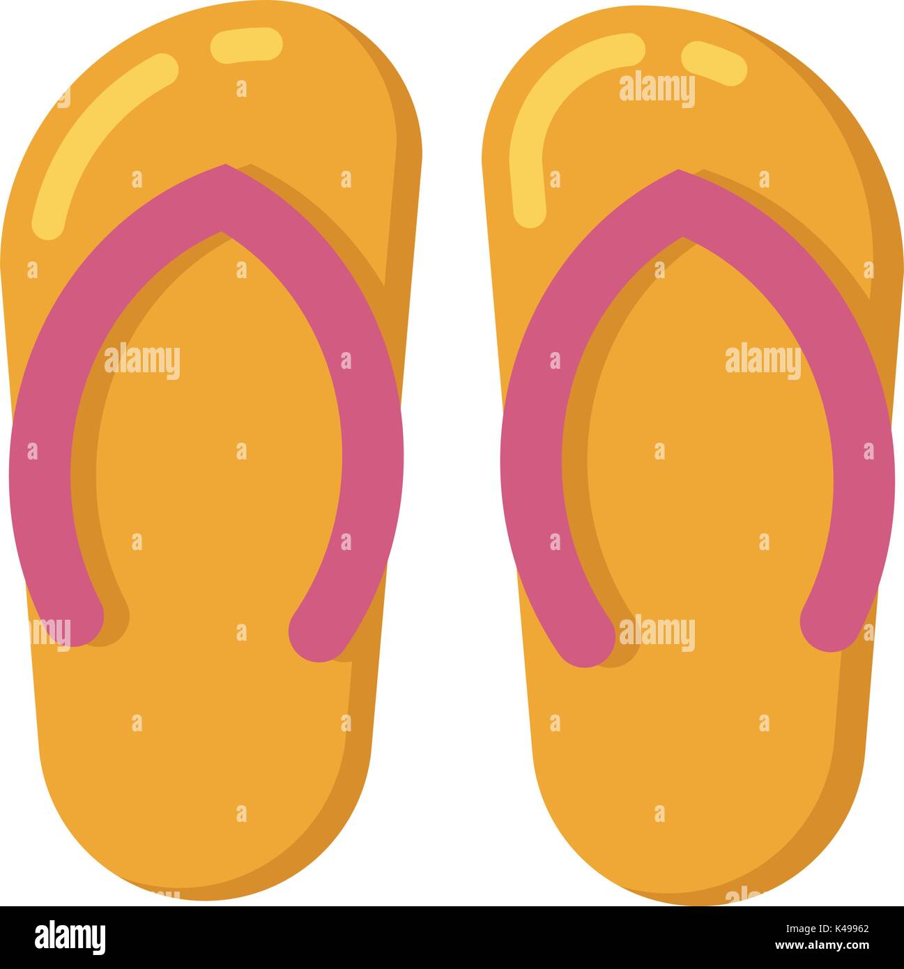 Yellow flip flop sandals Stock Vector Images - Alamy