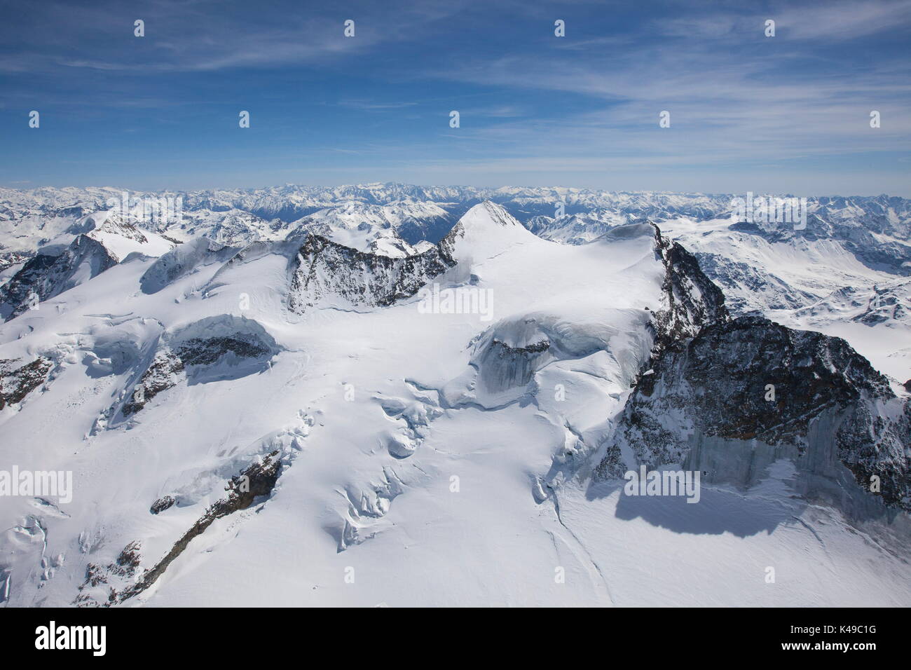 Swiss alps mountain snow aerial hi-res stock photography and images - Alamy