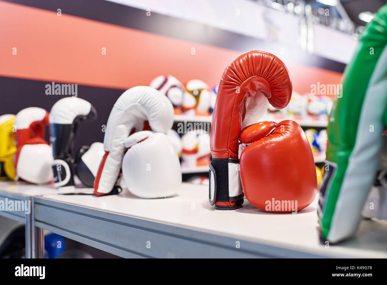Boxing gloves on store shelf Stock Photo Alamy