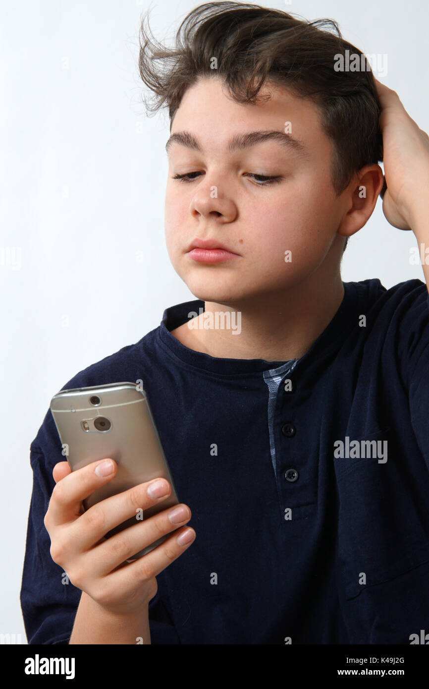 Teenager With Smartphone Stock Photo