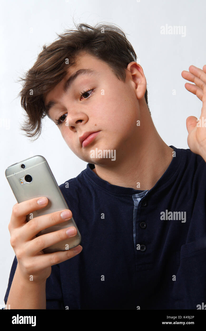 Teenager With Smartphone Stock Photo