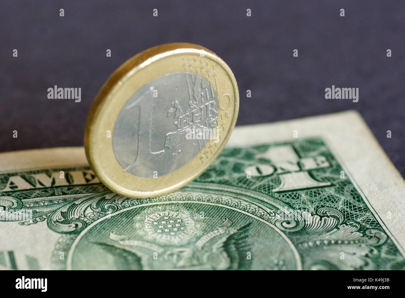 1 Euro And 1 Dollar Stock Photo