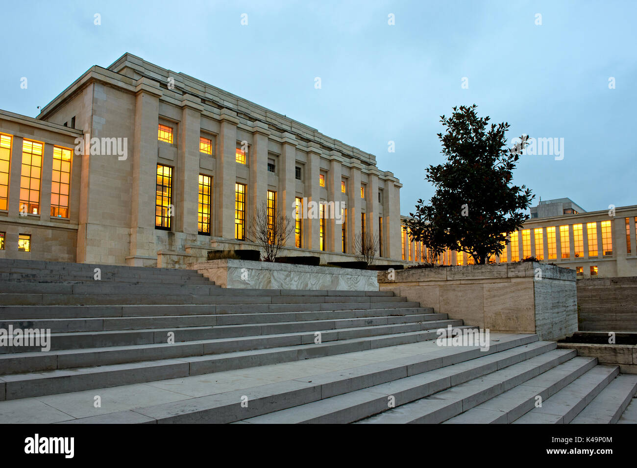 Main Building, Palais Des Nations, Uno, Geneva, Switzerland Stock Photo