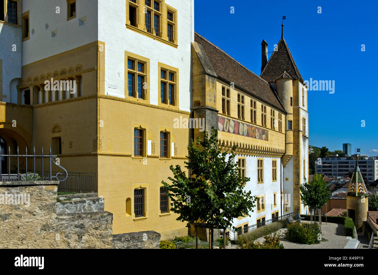 Southern Wing Of Neuchatel Castle, Neuchatel, Switzerland Stock Photo
