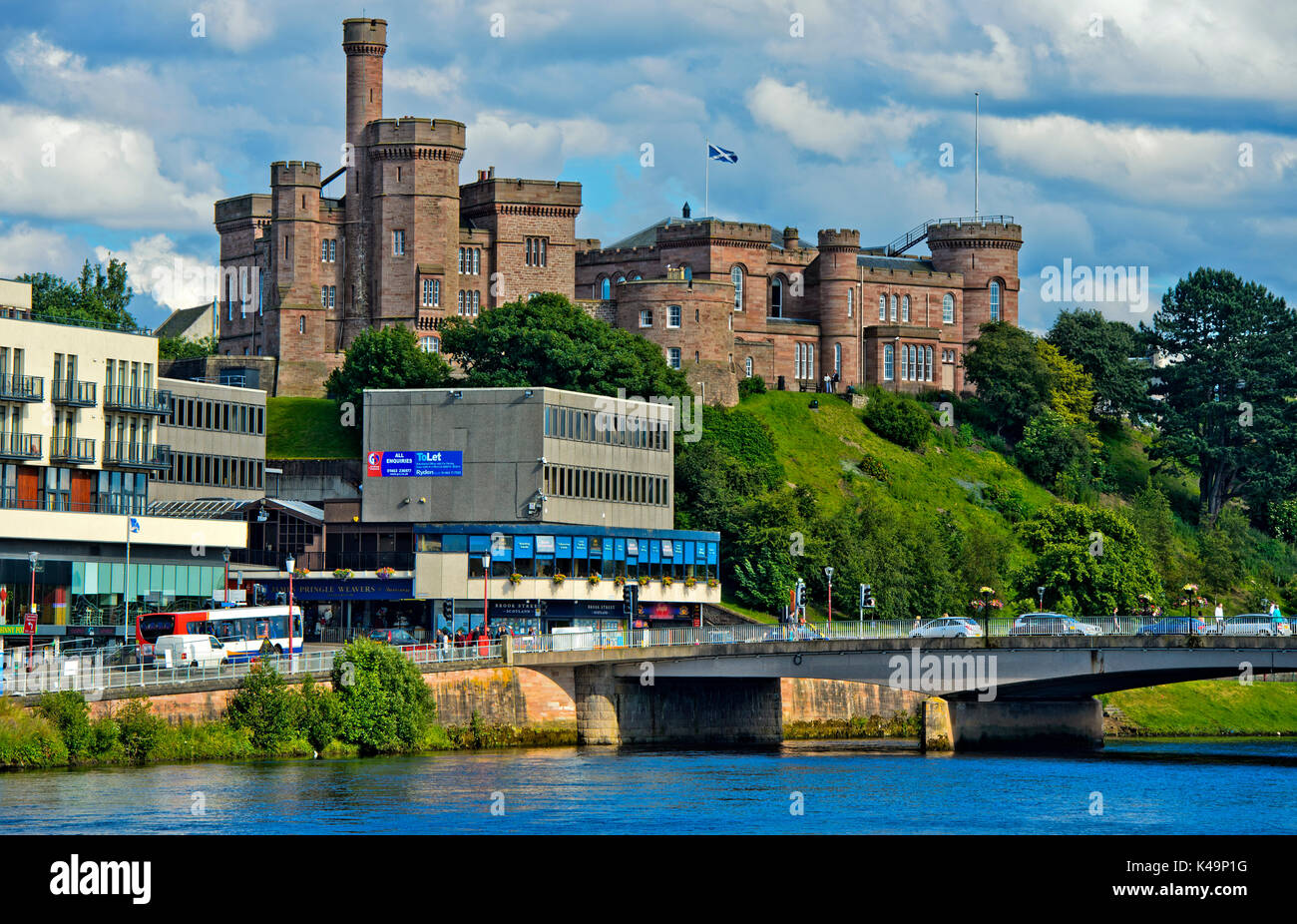 Inverness Castle Rising Above The River Ness, Inverness, Scotland, Great Britain Stock Photo