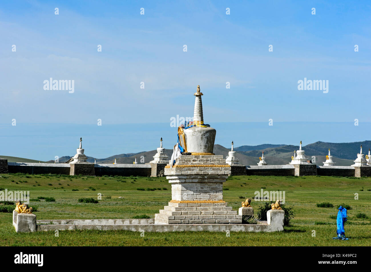 Soyombo Stupa Outside The Erdene Zuu Monastery, Kharkhorin, Mongolia Stock Photo