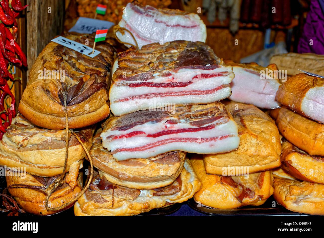 Pork Belly Bacon Pieces Stock Photo