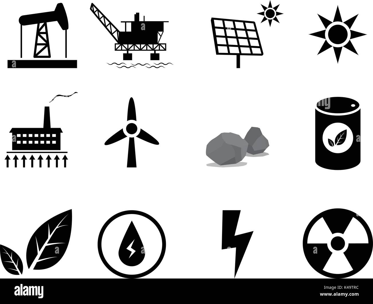 Set of Electricity generation icon for infographic, vector Stock Vector ...