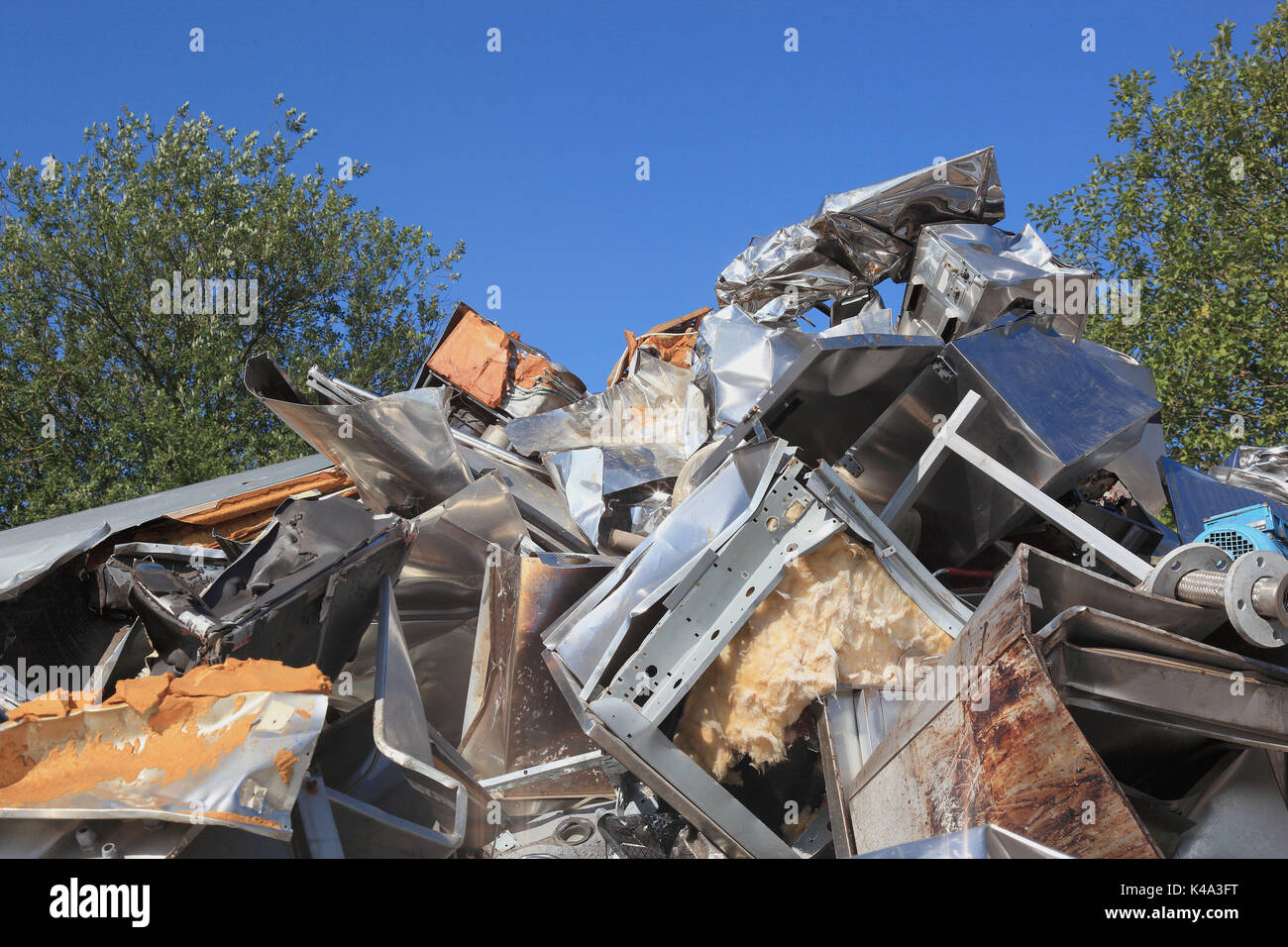Scrap yard, metal rubbish stock in a recycling company, Schrottplatz