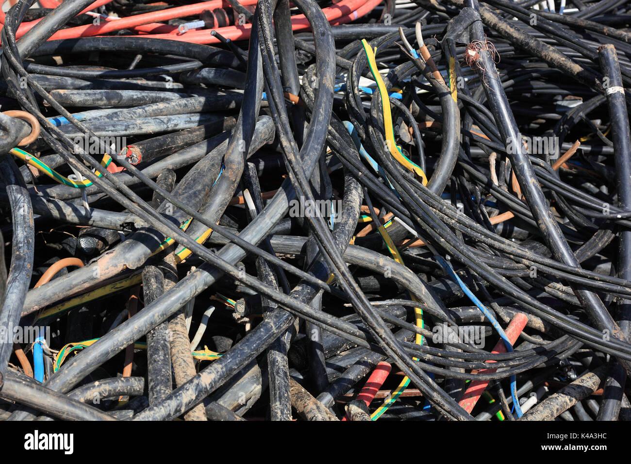 Scrap yard, metal rubbish stock in a recycling company, Schrottplatz