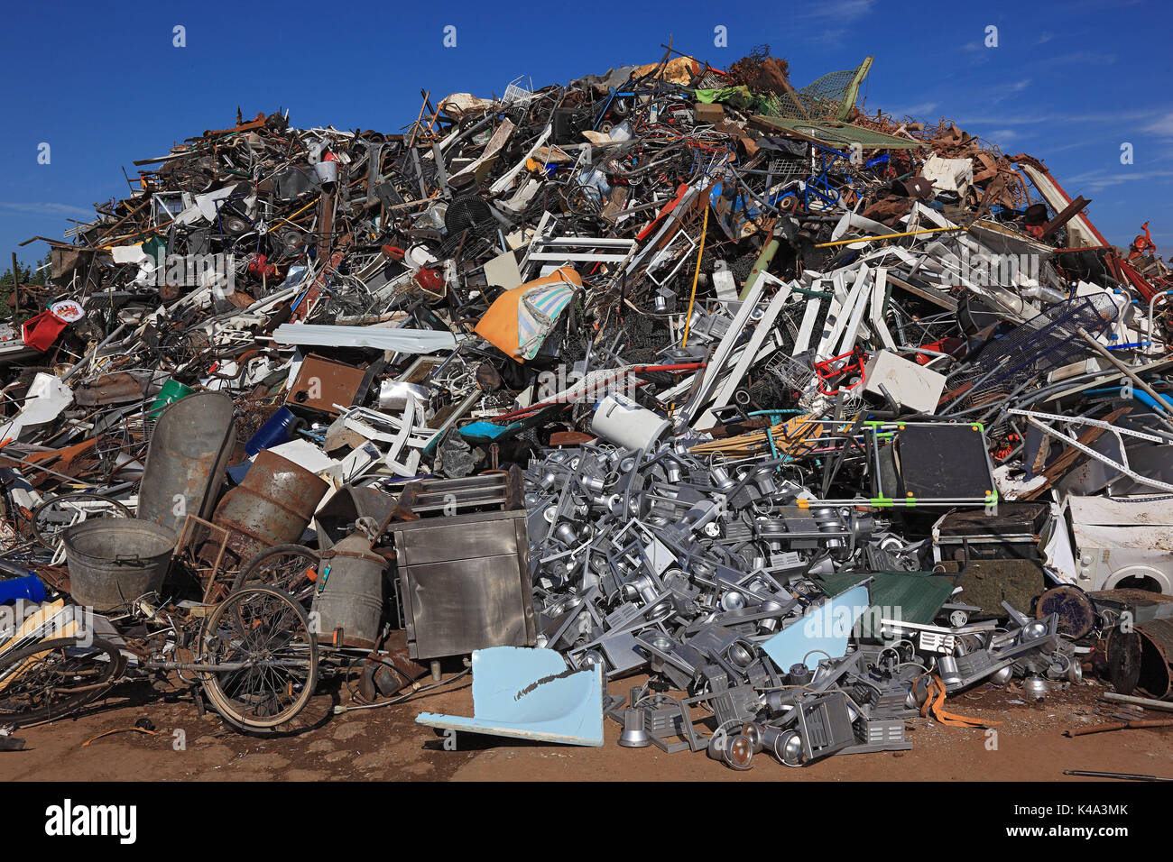Scrap yard, metal rubbish stock in a recycling company, Schrottplatz