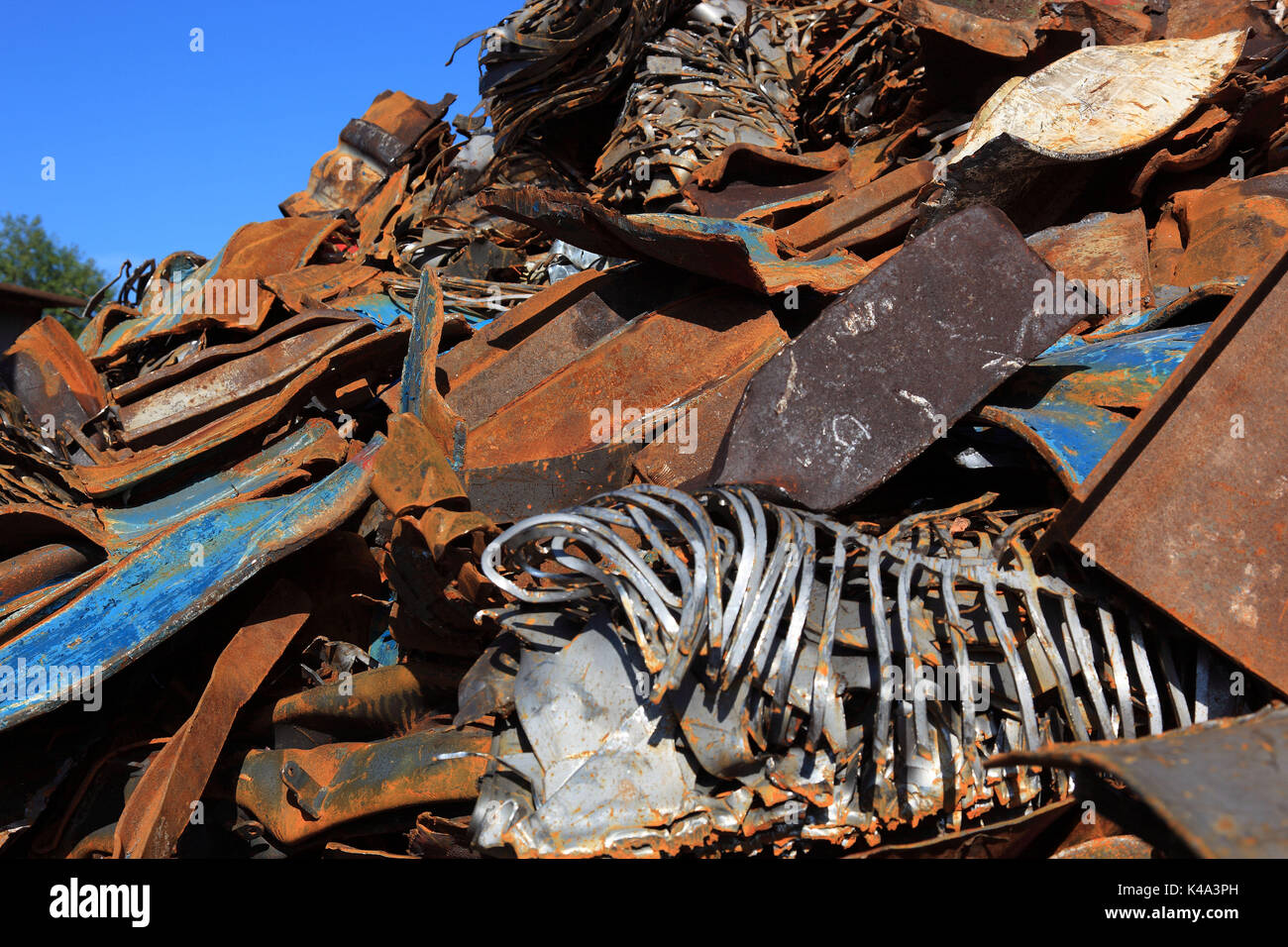 Scrap yard, metal rubbish stock in a recycling company, Schrottplatz