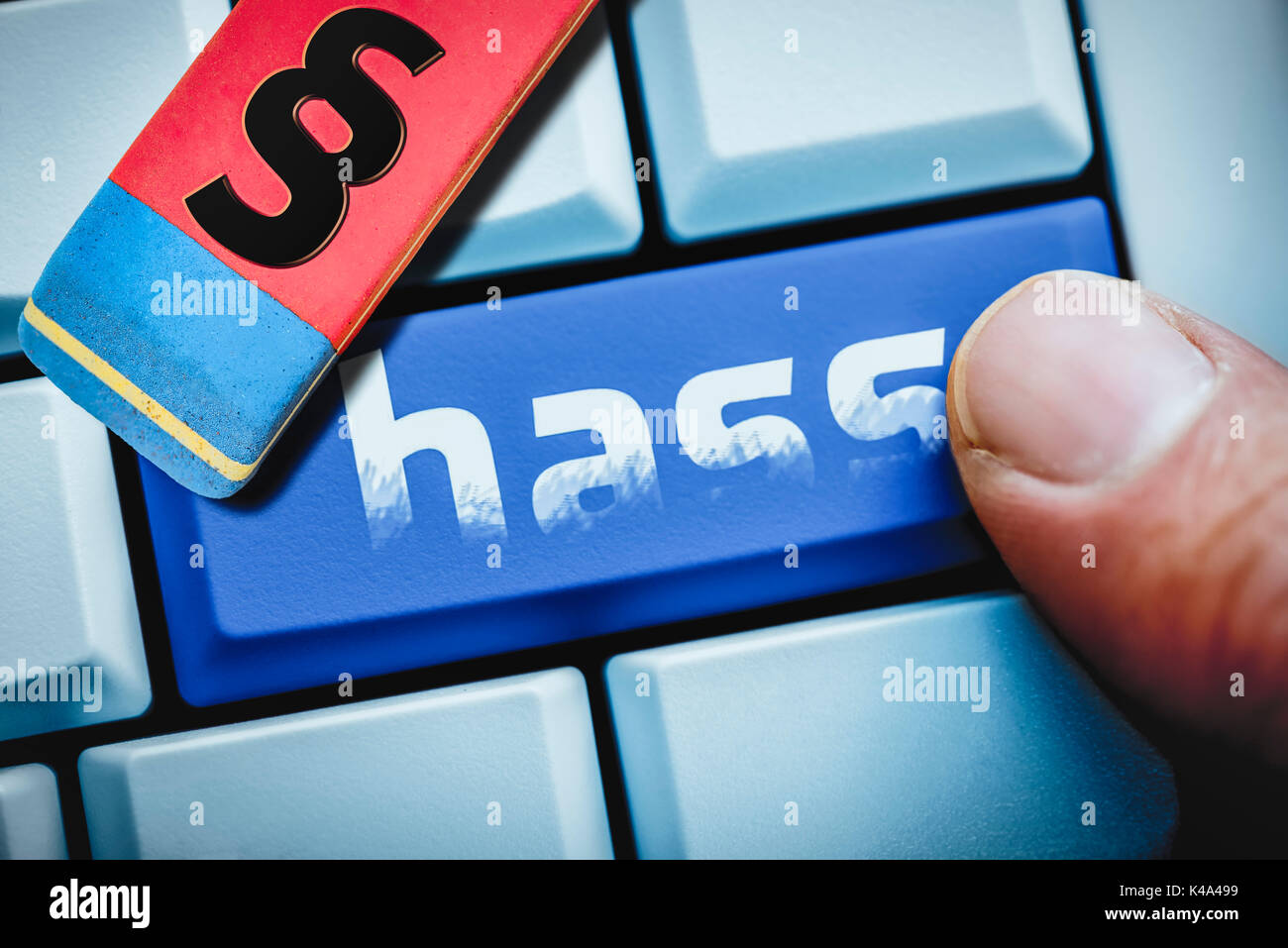 Deletion Of Hate Speech In Social Networks Stock Photo