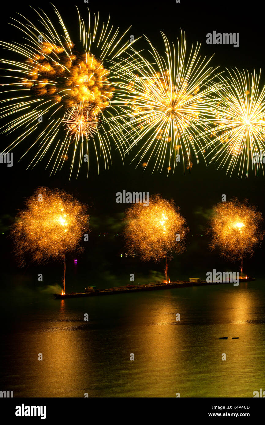 Fireworks celebration in the city Stock Photo - Alamy