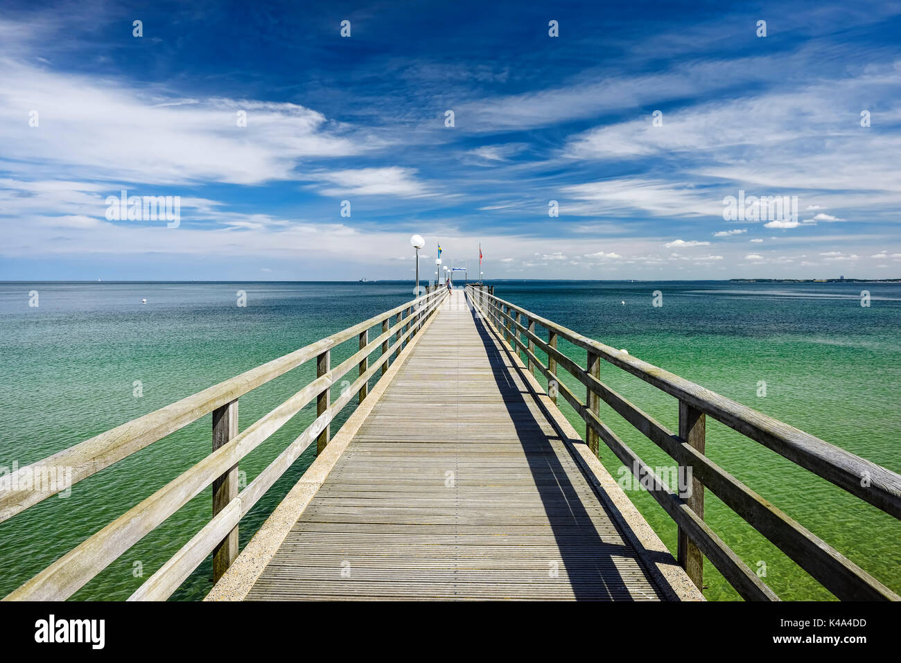 Pier And Baltic Sea In Haffkrug, Germany Stock Photo
