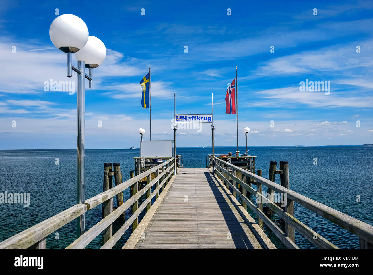 Pier And Baltic Sea In Haffkrug, Germany Stock Photo