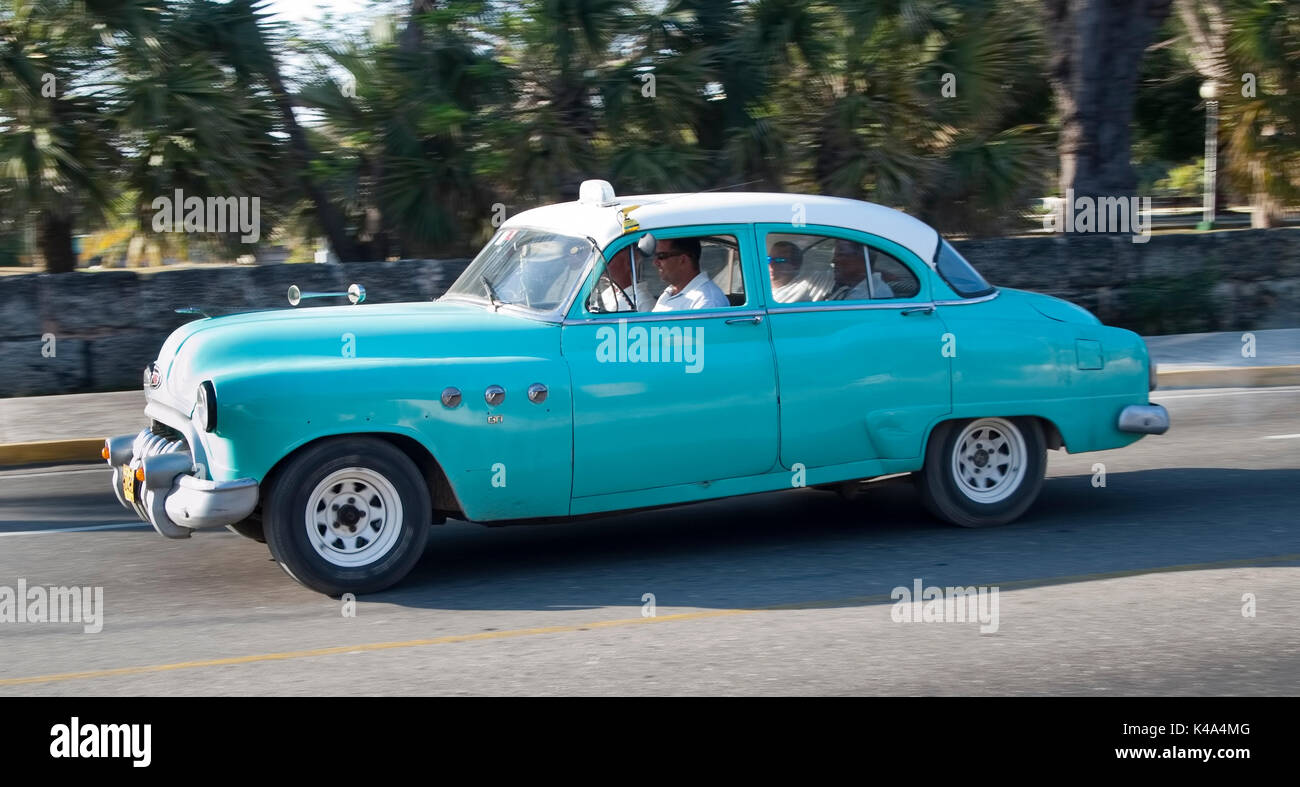 Vintage taxi classic american car, Cuba Stock Photo