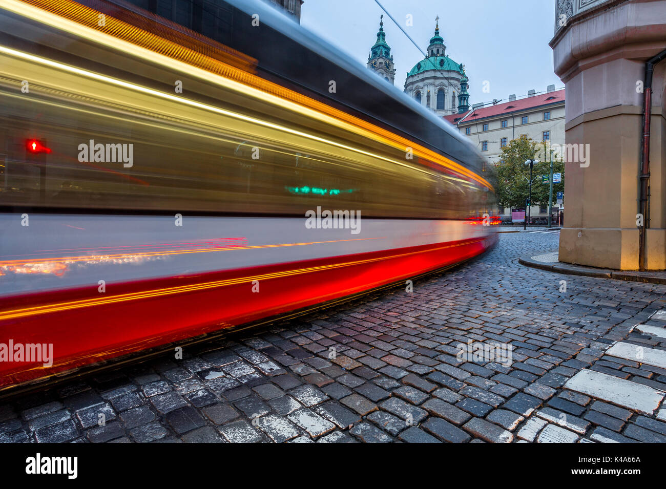 Tram In Prag Stock Photo
