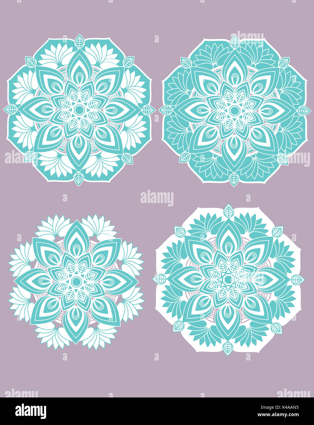 Decorative Chinese patterns with different was of filling in Stock Photo