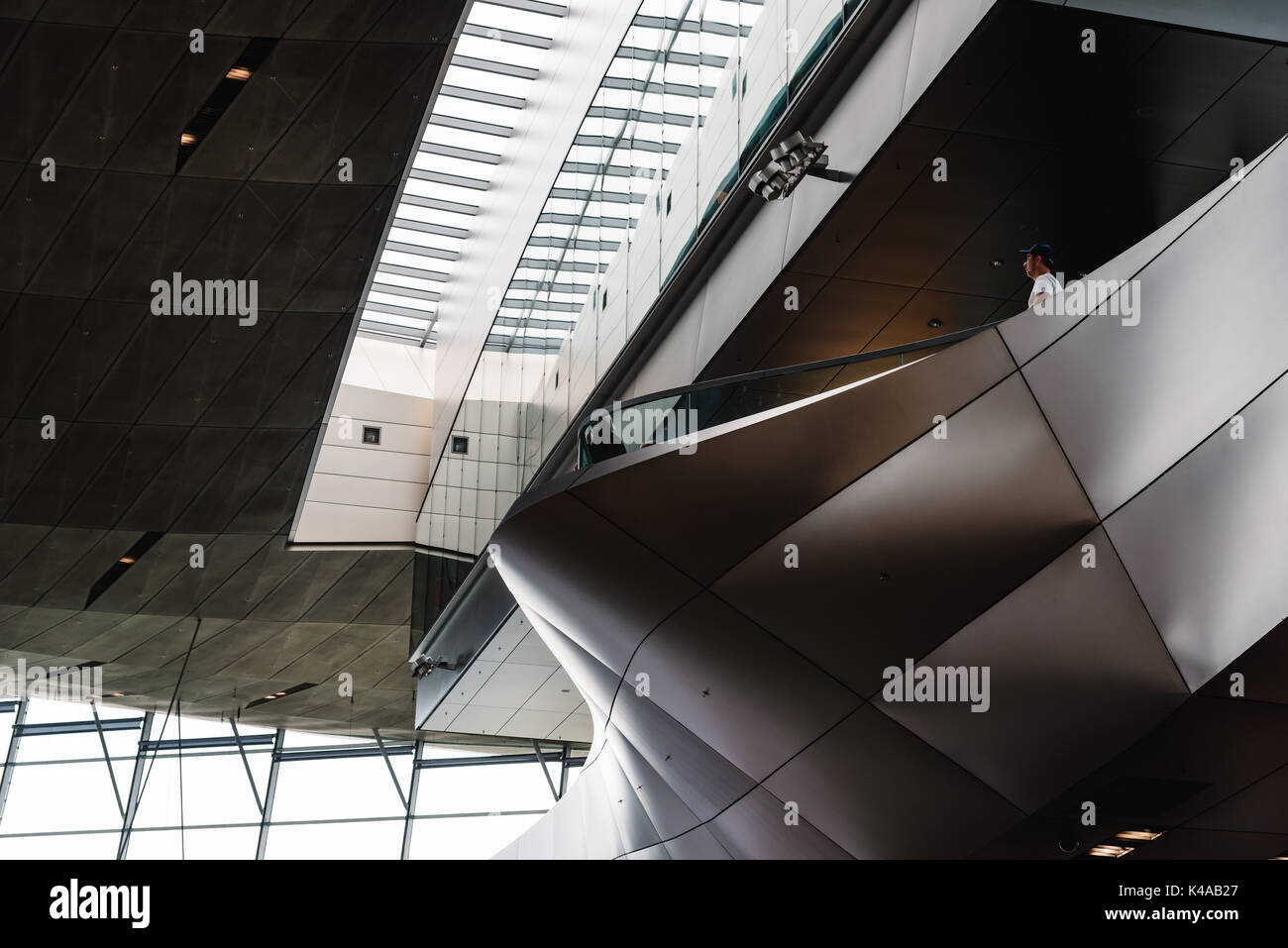 Interior shot of BMW Welt in Munich Stock Photo