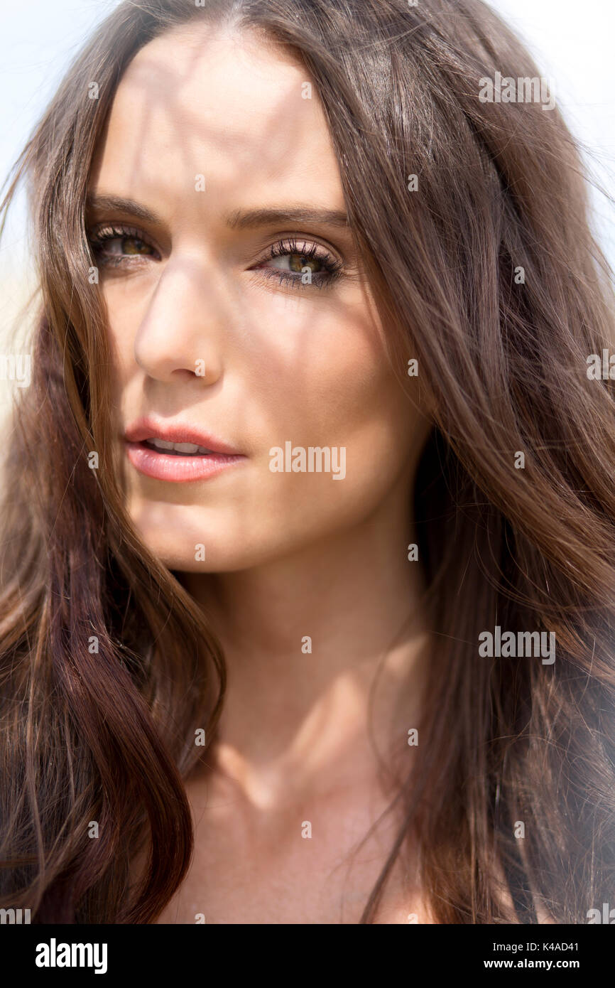 Portrait Of A Brown Haired Woman Stock Photo 157581761 Alamy