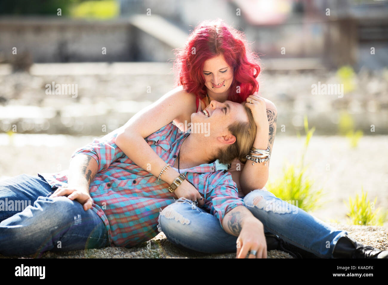 Young man tattoos piercings hi-res stock photography and images - Alamy