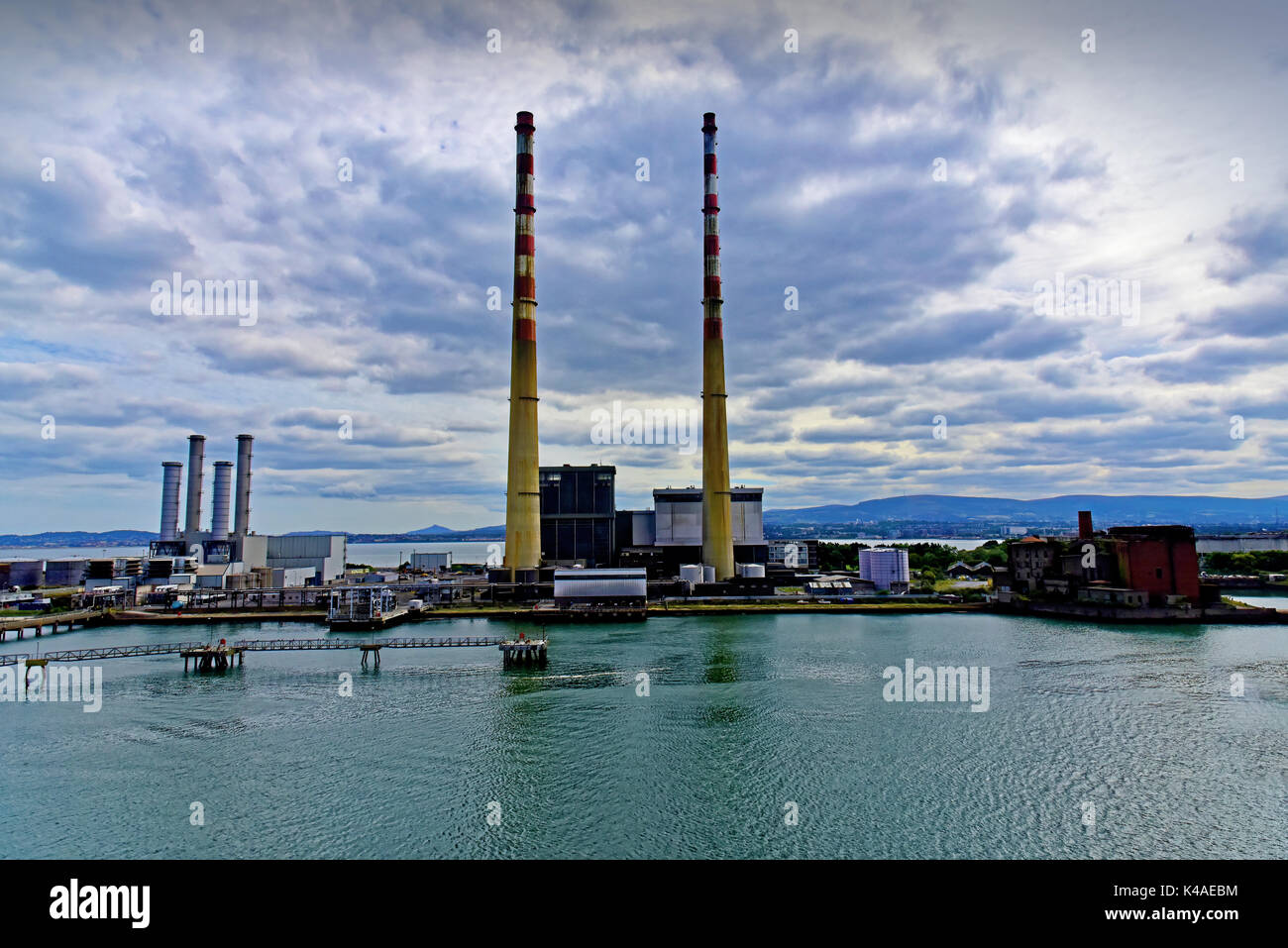 Dublin Ireland Poolbeg power generating station and Siemens in Dublin