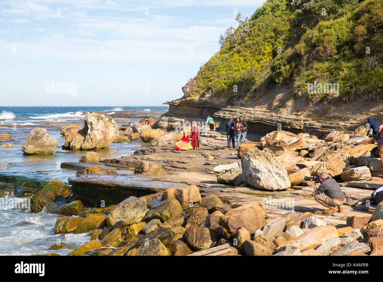 film-and-photo-shoot-with-female-indian-model-on-turimetta-beach-in-K4AFRB.jpg