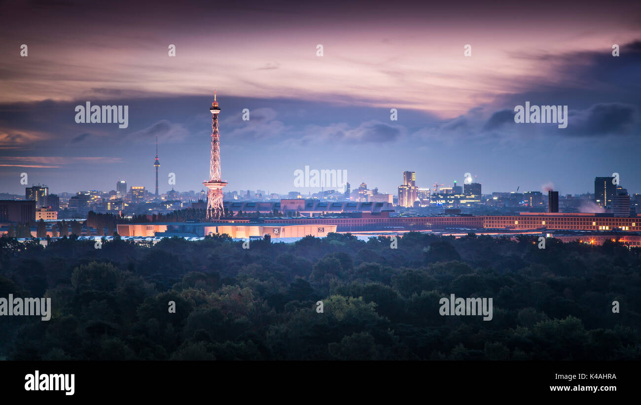 Skyline with TV tower and radio tower, Berlin, Germany Stock Photo - Alamy