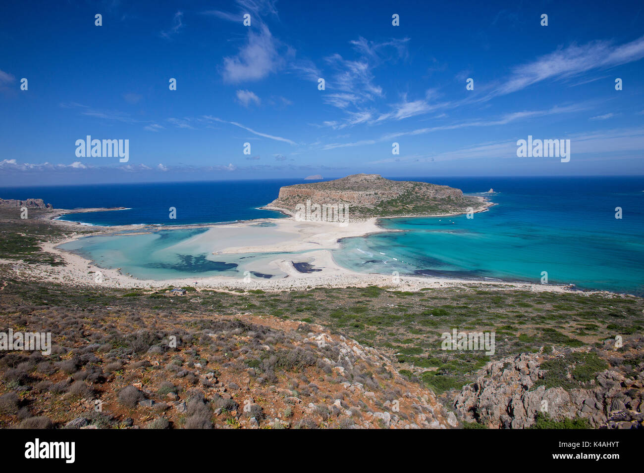 Lagoon Of Balos Peninsula Gramvousa Kissamos Crete Greece Stock