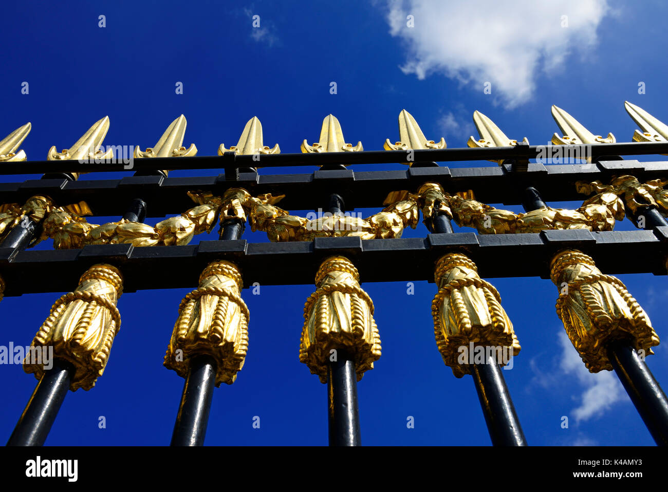 Gilded fence tops of the Palais Royal, Brussels, Belgium Stock Photo
